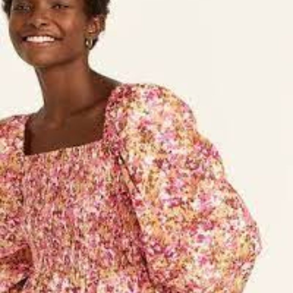 J Crew Smocked Puff Sleeve Dress In Faded Floral Cottagecore Whimsical - Picture 4 of 14